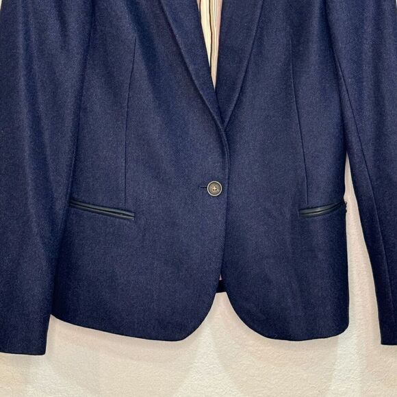 Maison Scotch Women's Blazer Jacket US Size Medium 10 Navy Blue Wool Blend Lined - Picture 6 of 9